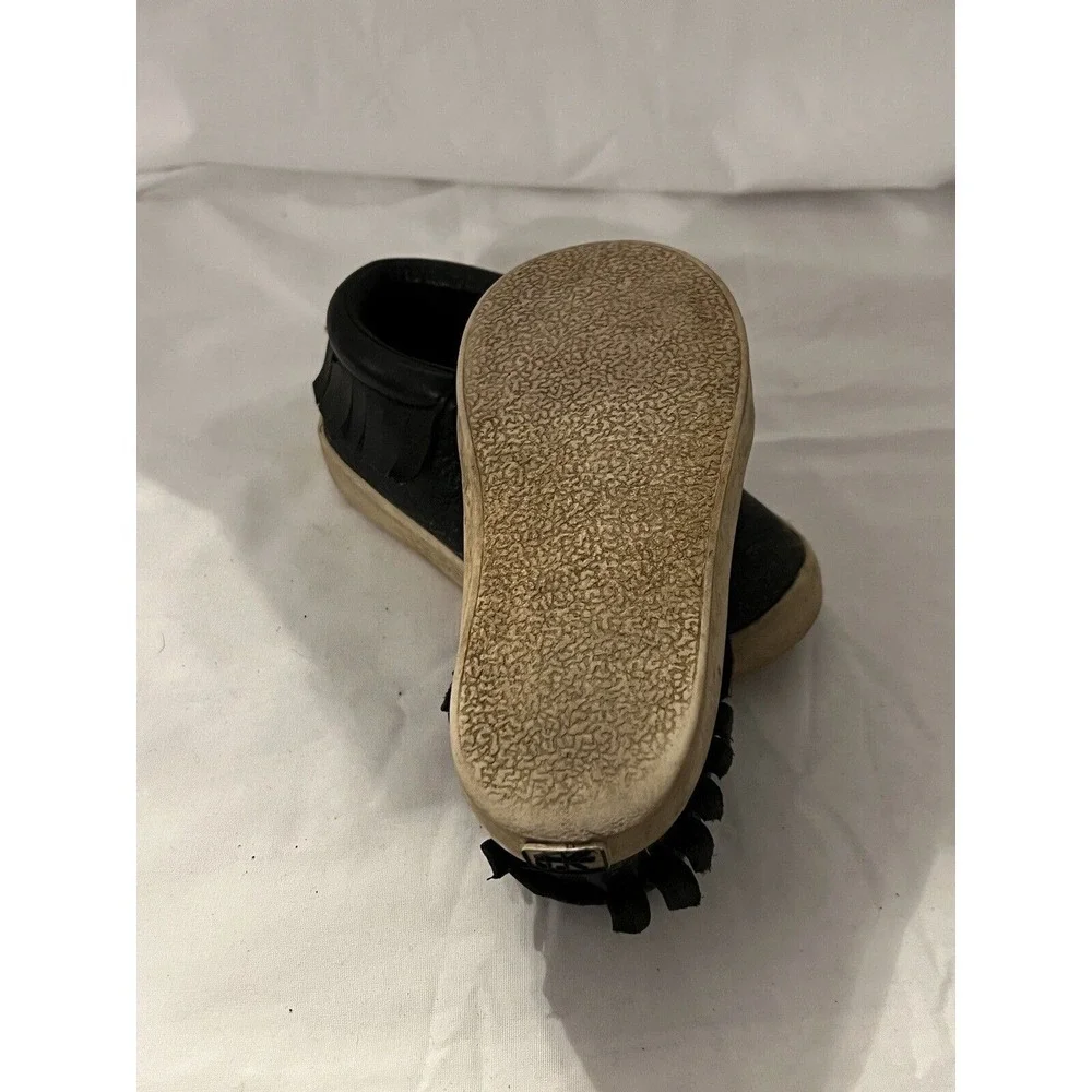 Freshly Picked Girls Black‎ Sneakers Shoes Fringe Leather Size 7